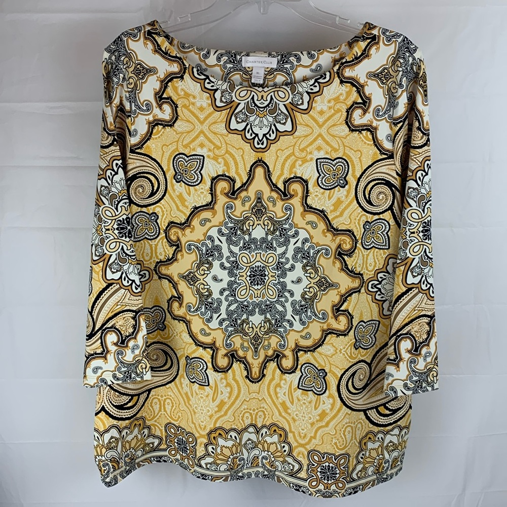 Charter Club 3/4 sleeve pattern top